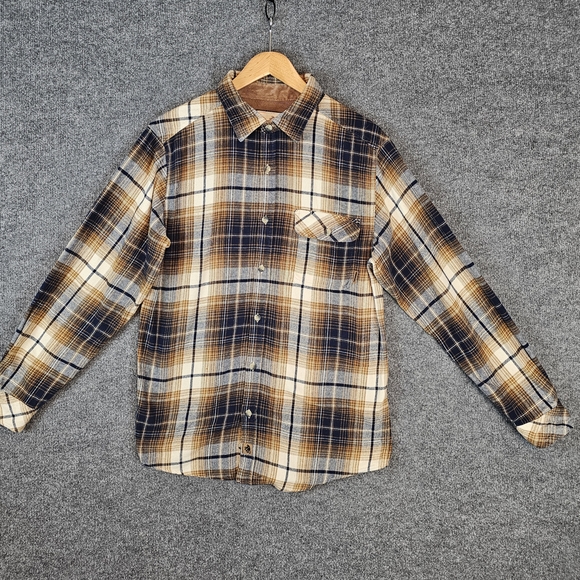 Legendary Whitetails- Men's Cozy Comfort: Classic Brown & Blue Plaid Flannel - Picture 1 of 7